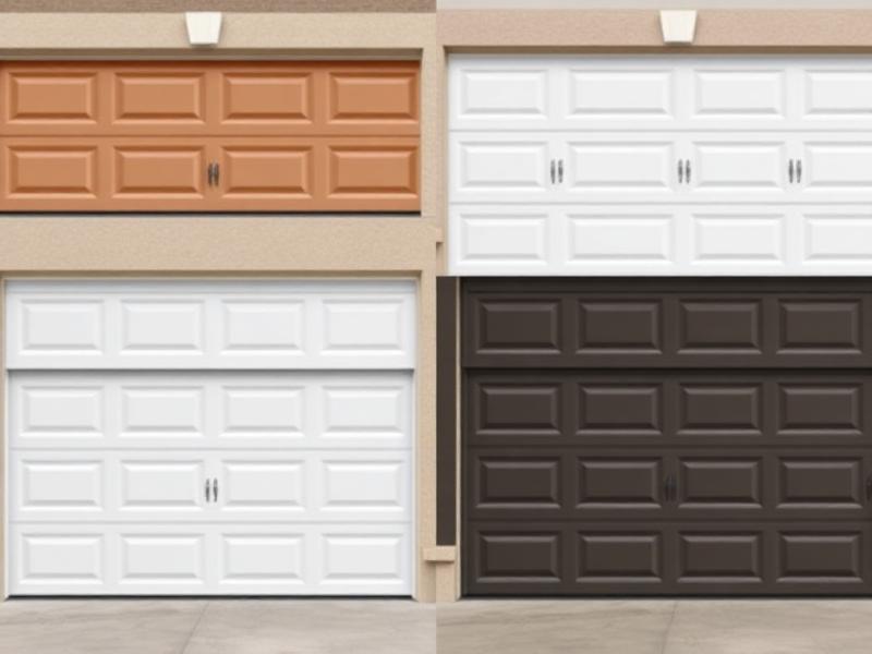 Various garage doors in different colors showing selection options